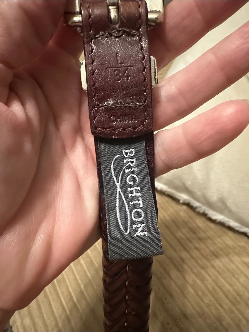 Brighton Concho Braided Leather Western Belt Brown